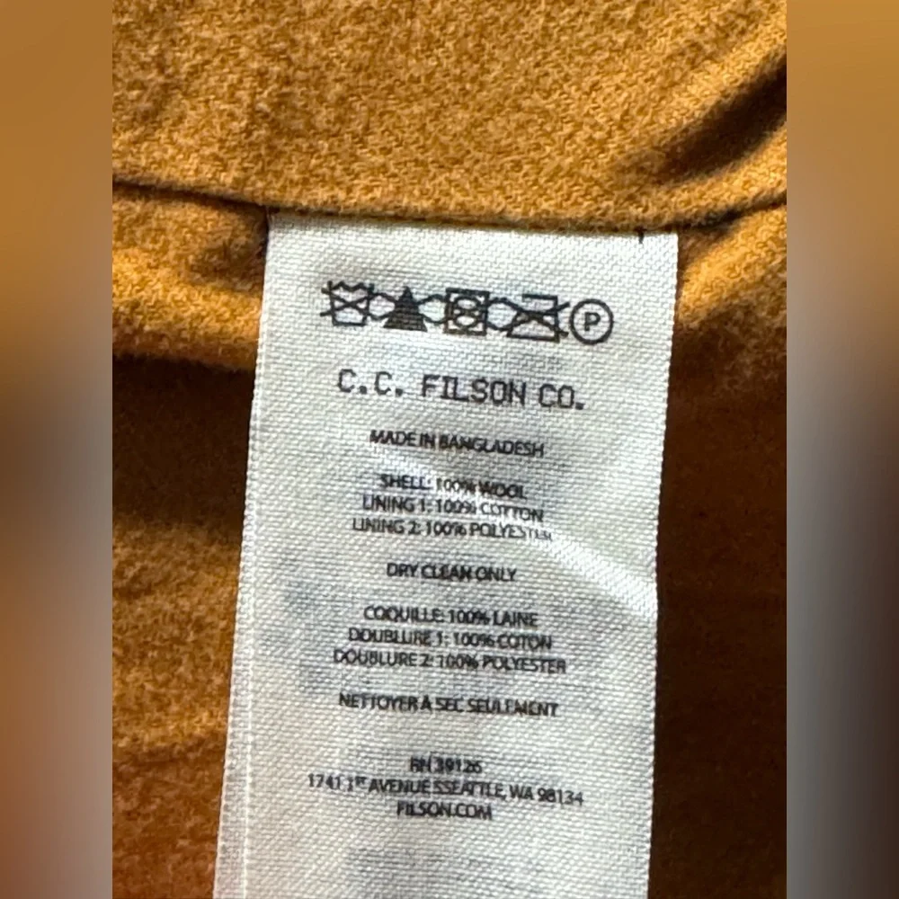 Men's Filson Mackinaw Wool Jac Shirt - Oxblood/Black size Small - Picture 5 of 8